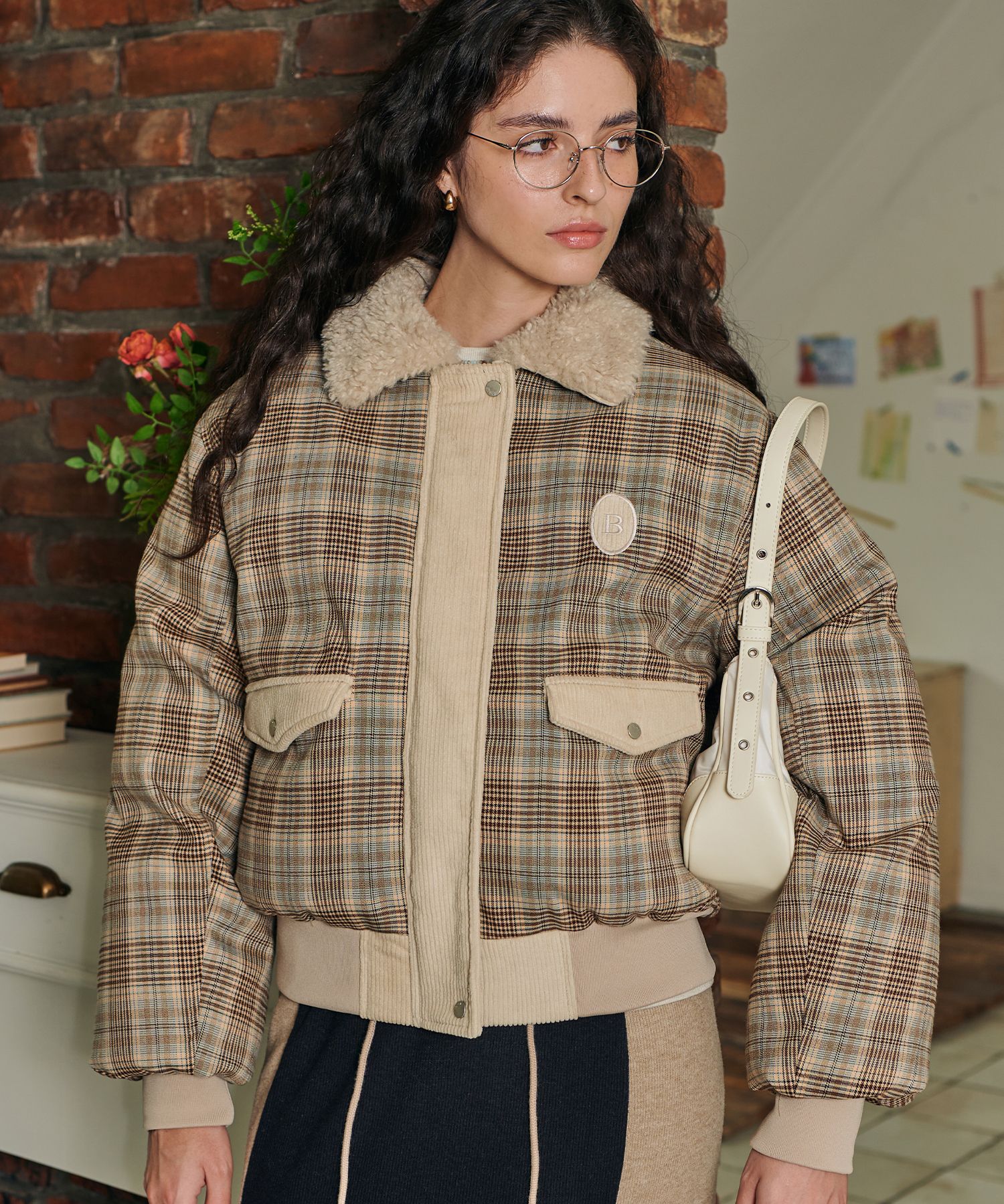 ◇BITTER CELLS◇ Witty puffer jacket blue check Witty Puffer Jacket-Blue Check - 비터셀즈(bittercells)