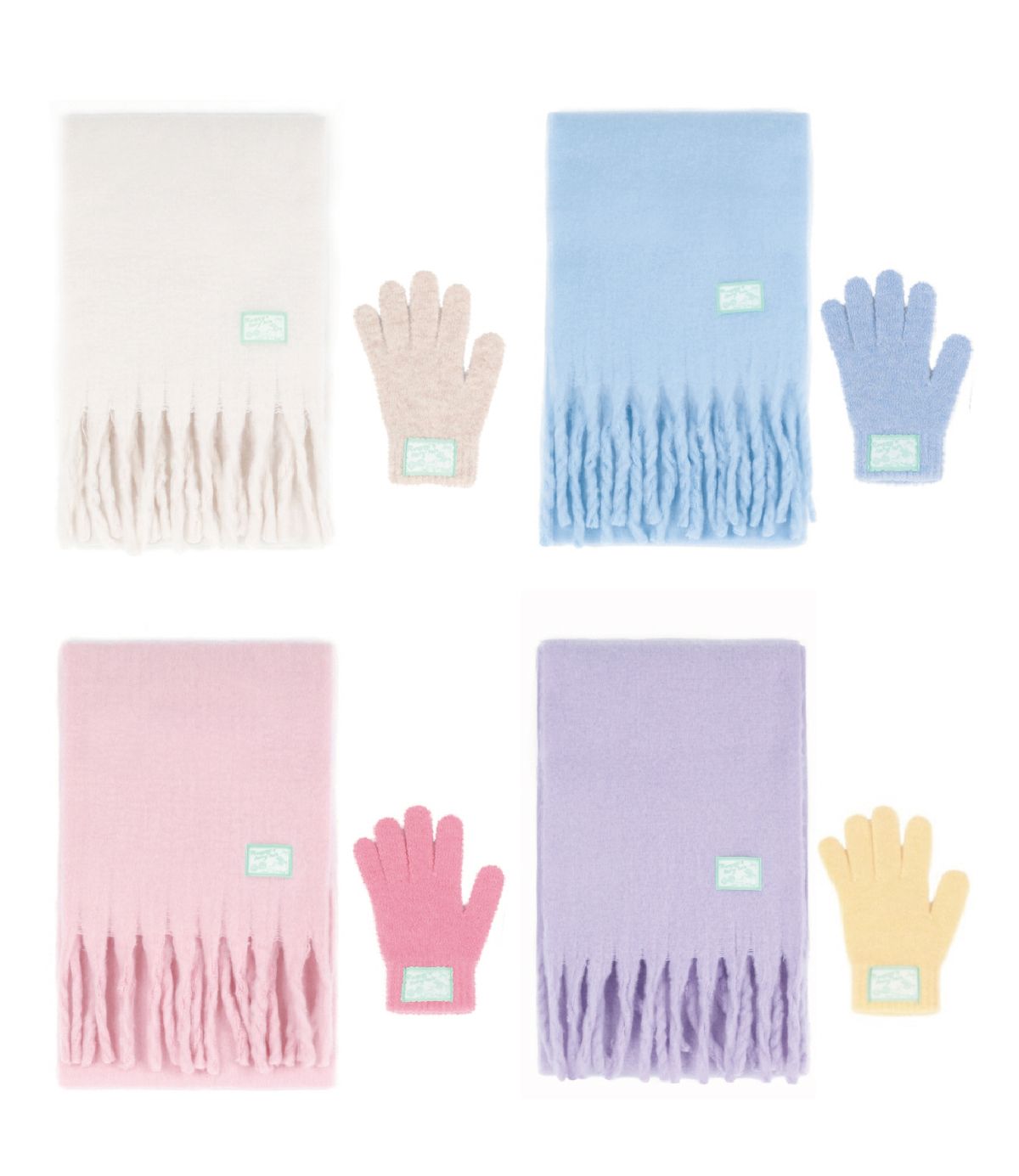 래니래니(RENNYRENNIE) [SET] FAIRY COTTON MUFFLER + FAIRY FINGER HOLE WOOL GLOVES - FAIRY 코튼 머플러 + FAIRY 핑거홀 장갑