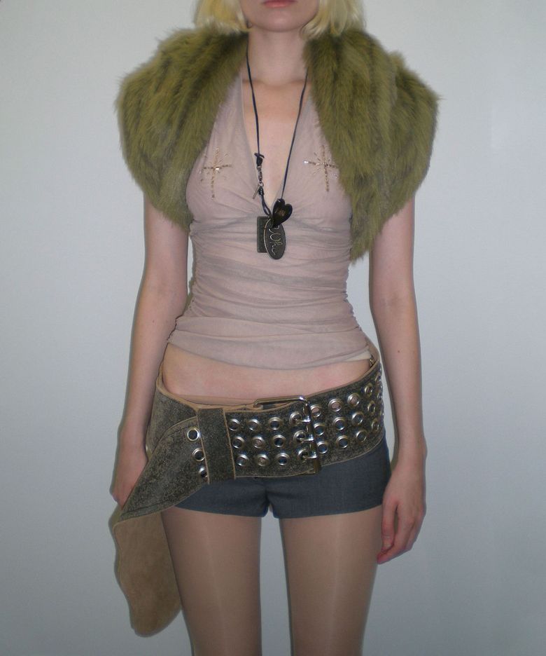 Faux Fur Shawl Olive