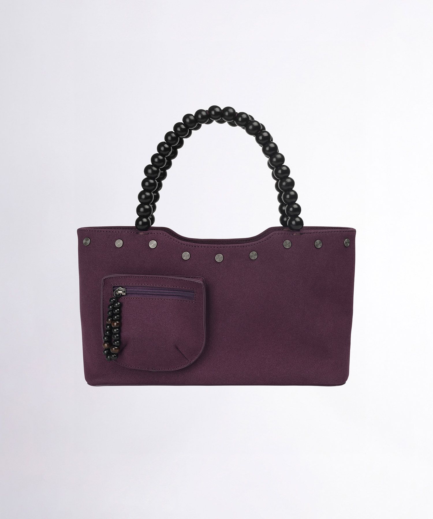★SCULPTOR★ Zen Wood Beads Bag Deep Purple SC24A506PU Zen Wood Beads Bag Deep Purple – Sculptor