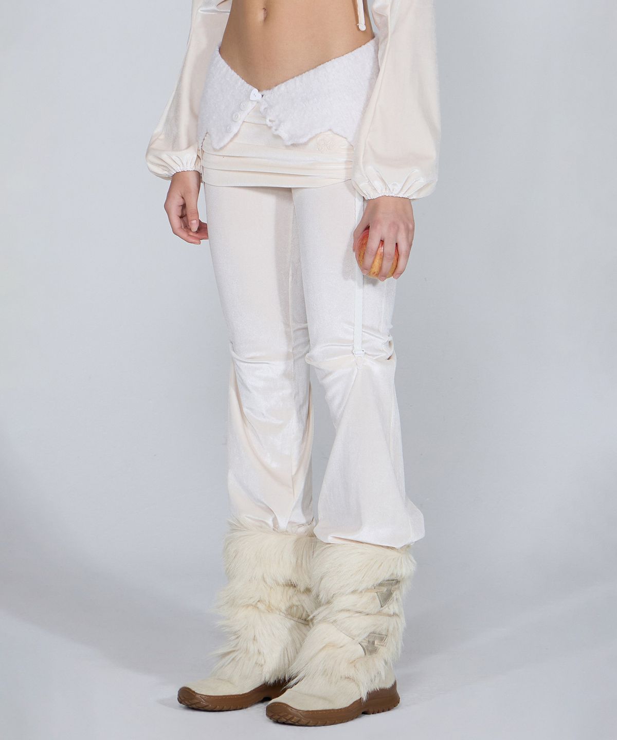 스컬프터(SCULPTOR) Velvet Shirring Lowrise Pants Raw