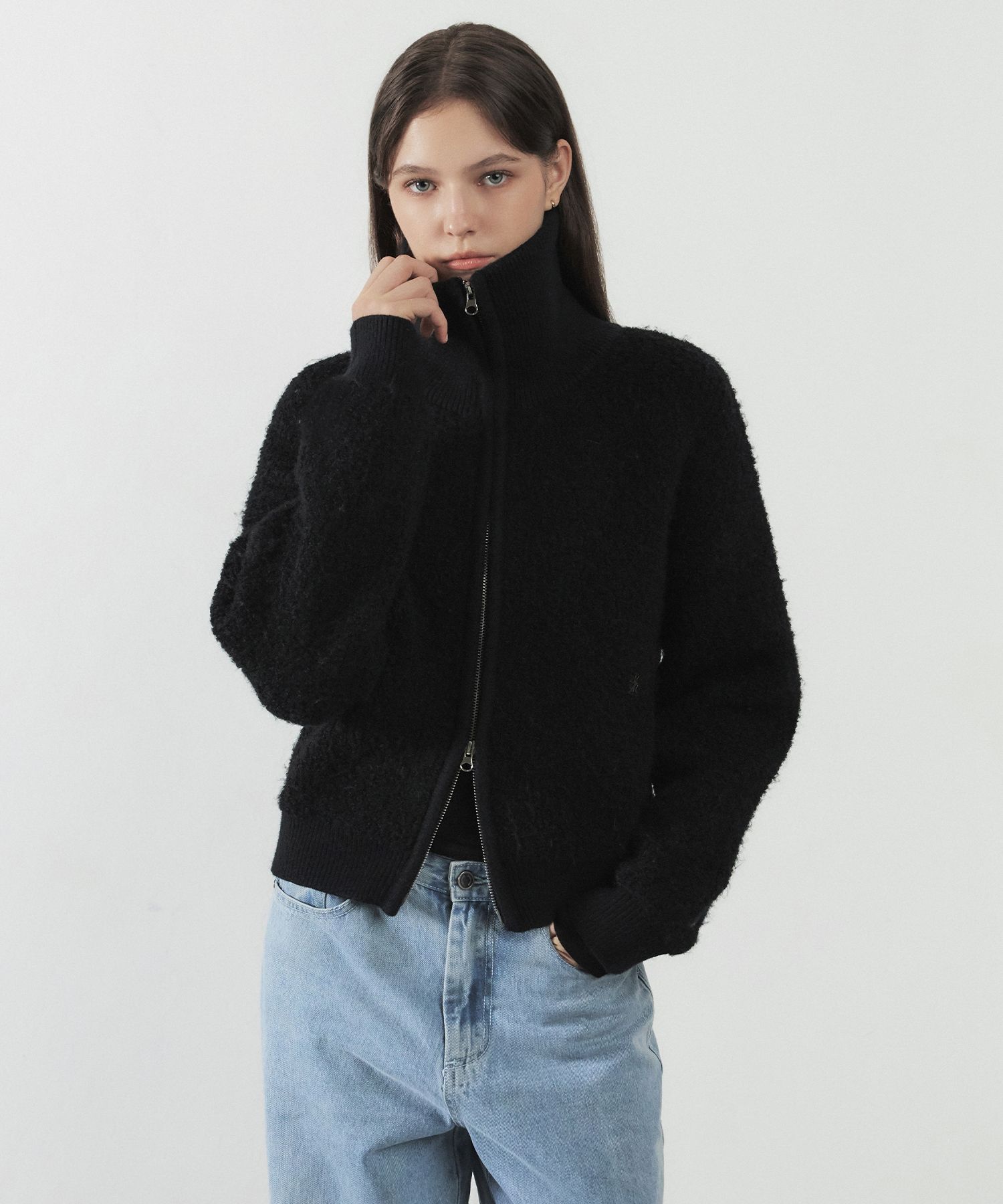 ジャケット CITYBREEZE BOUCLE CONTRAST KNIT ZIP-UP JUMPER BSA061 CITYBREEZE BOUCLE CONTRAST KNIT ZIP-UP JUMPER BSA061