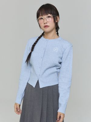 자수 꽈베기 가디건 - 스카이블루