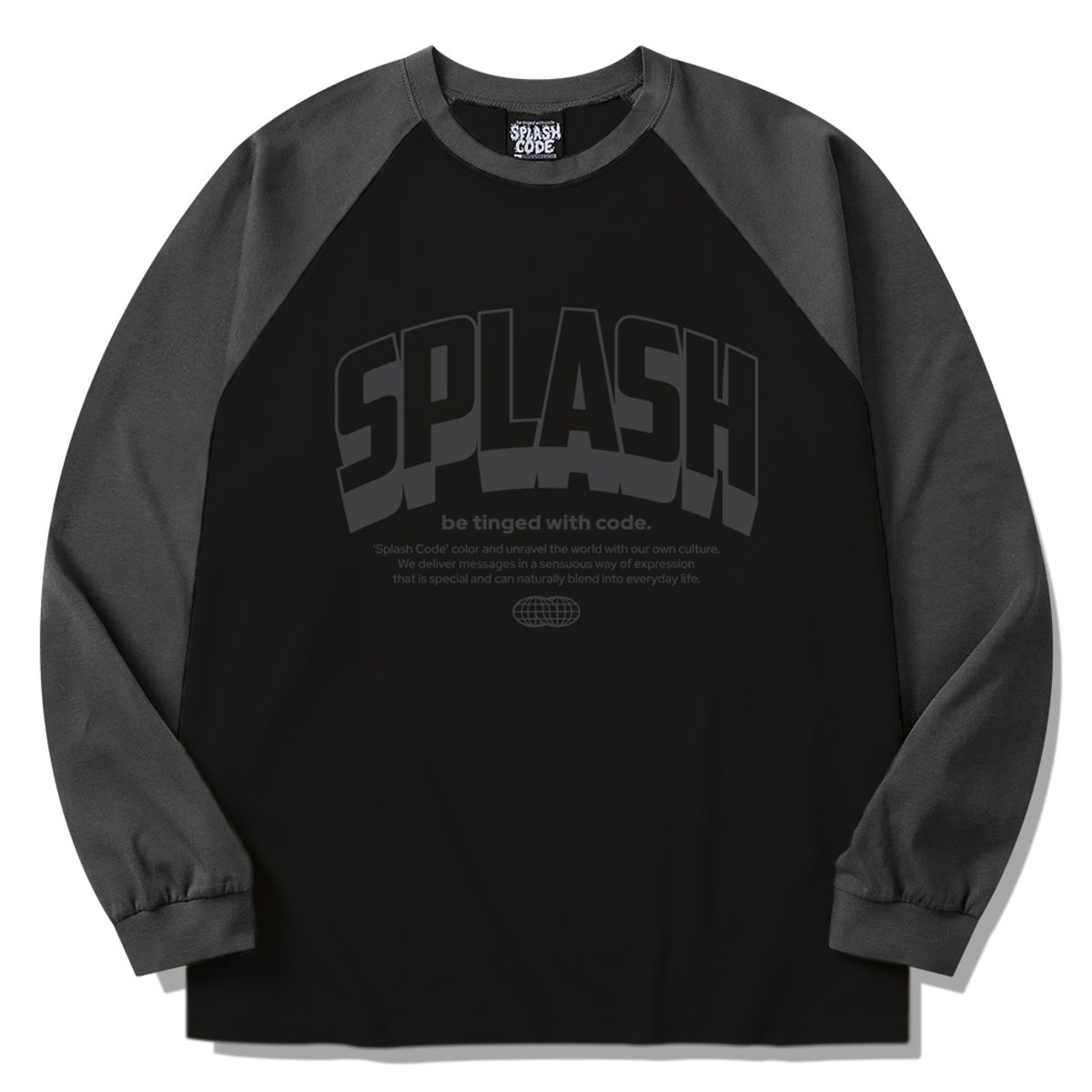 스플래시코드(SPLASHCODE) 래글런 롱슬리브 블랙 - 월드와이드(Wolrdwide)