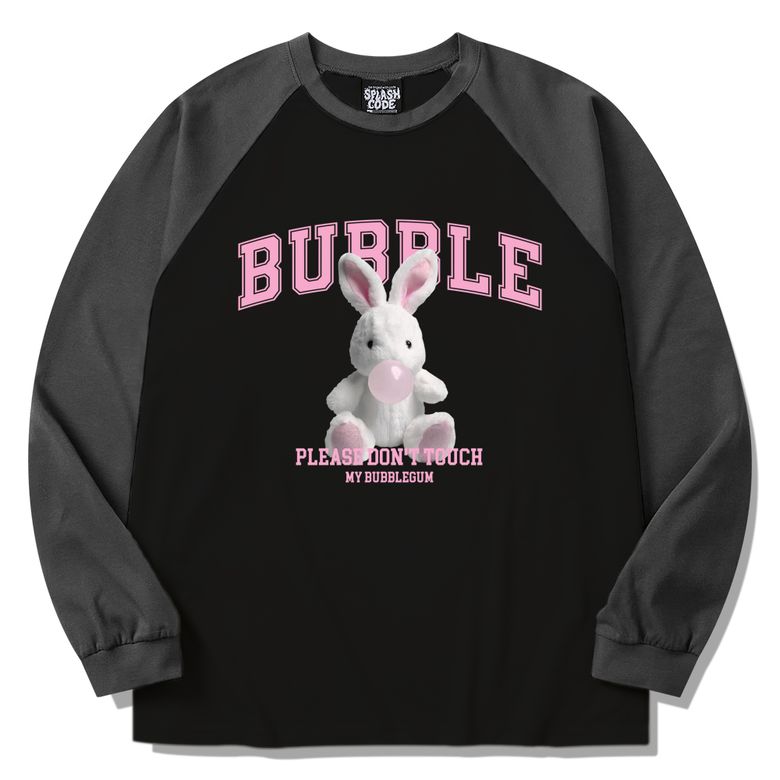 래글런 롱슬리브 블랙 - 버블껌(Bubble Gum)