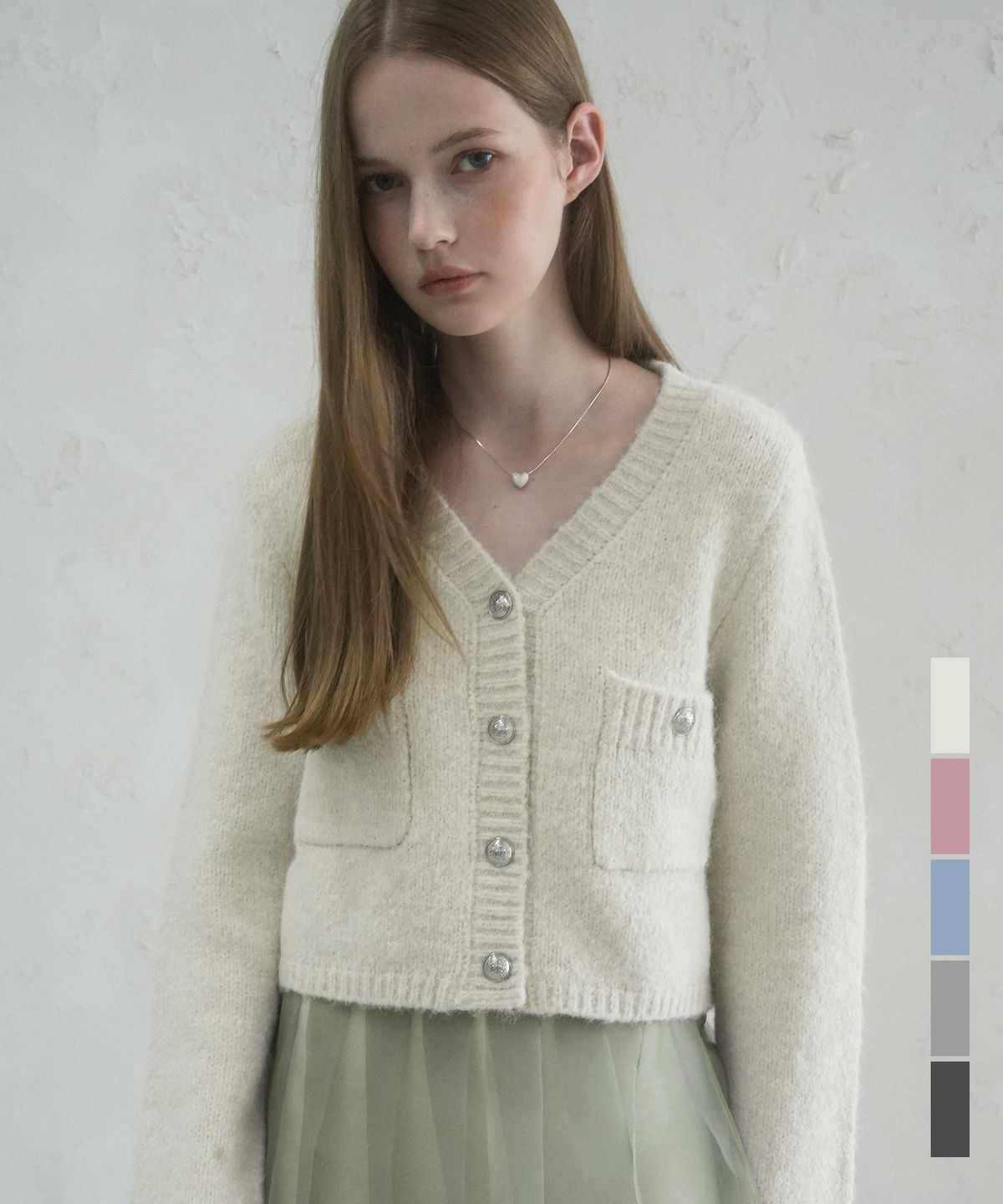 비바셔스(VIVACIOUS) Elodie Pocket Crop Knit Cardigan - 5COL