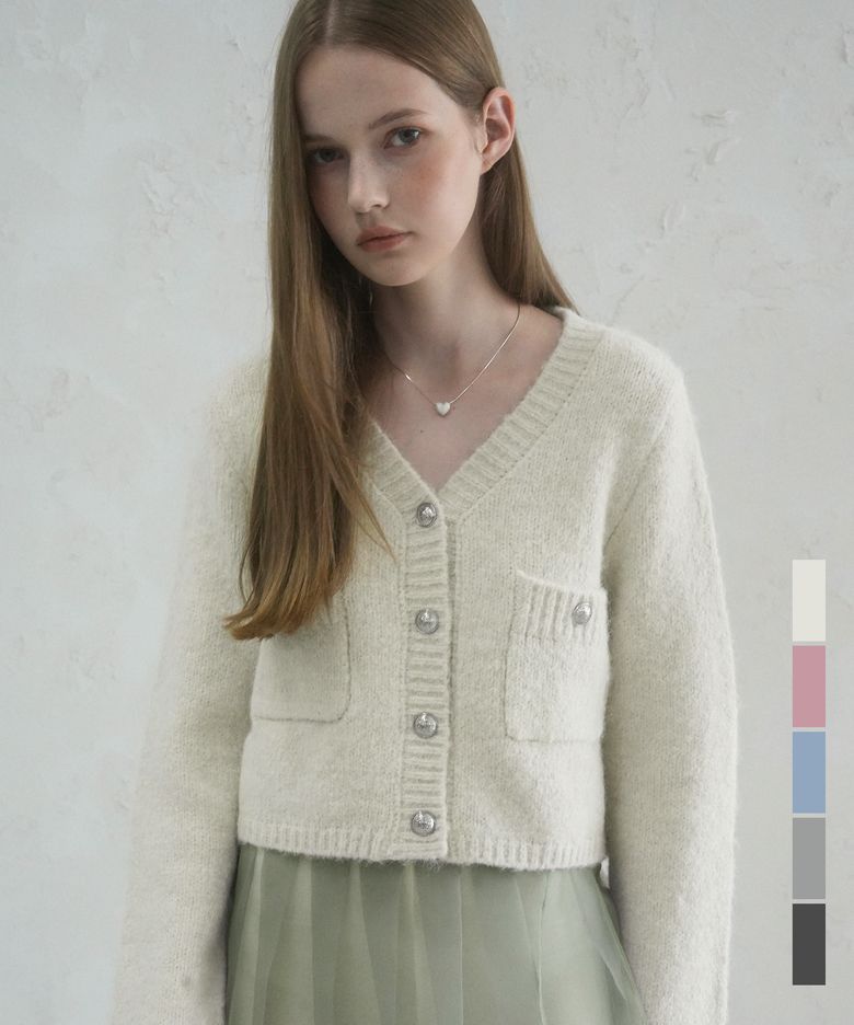 Elodie Pocket Crop Knit Cardigan - 5COL