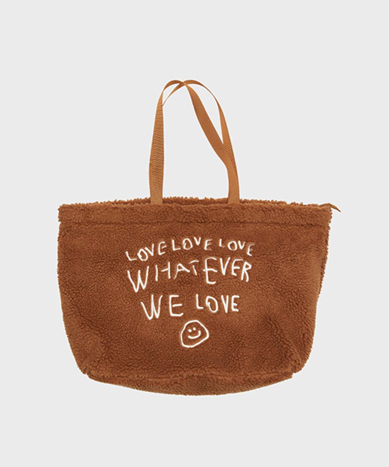 FLEECE BIG BAG WE LOVE CAMEL BROWN