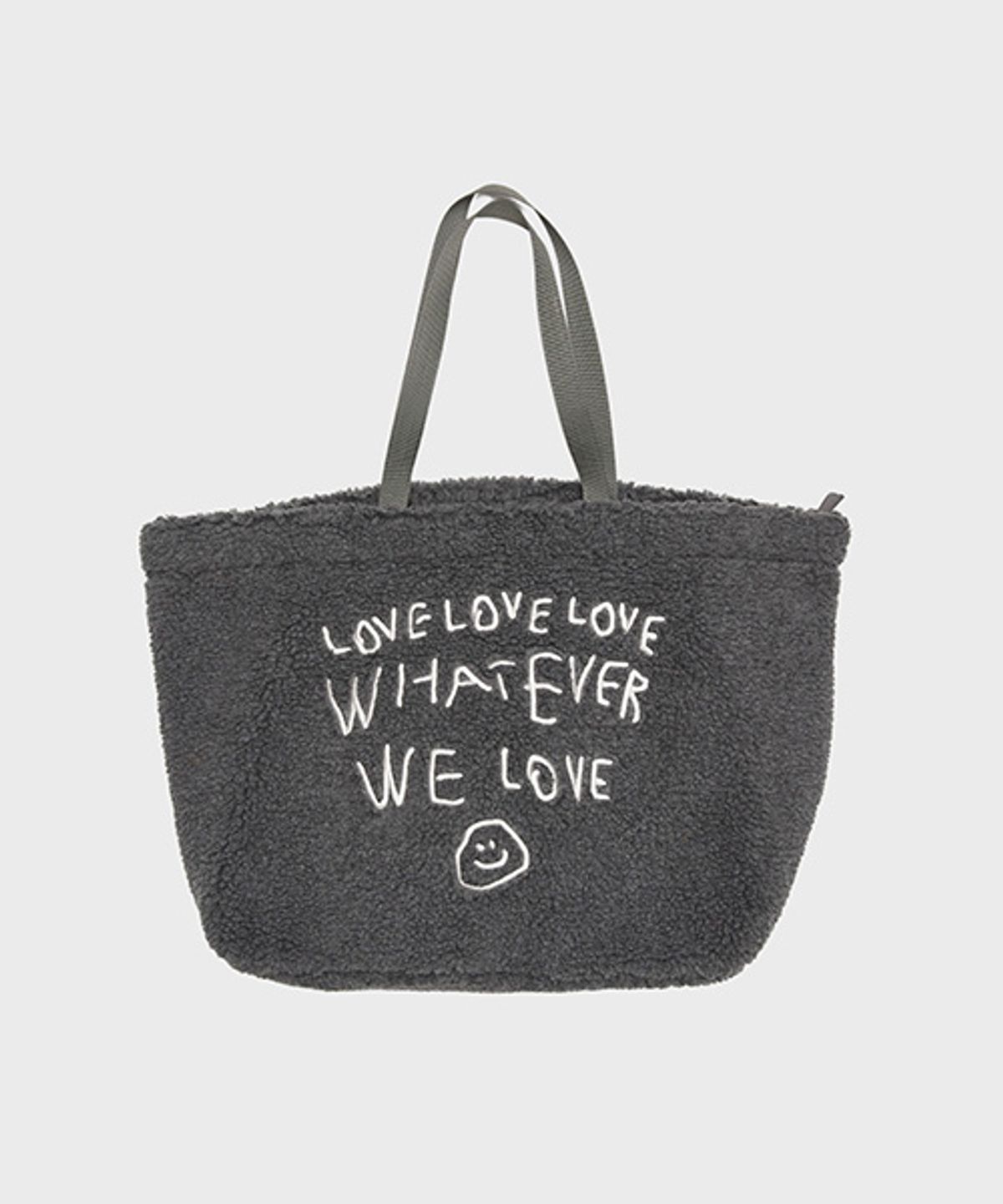 오울(OOOWL) FLEECE BIG BAG WE LOVE GREY