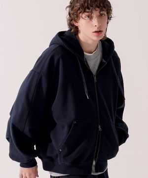 코퍼 피그먼트 크롭 후드집업 네이비 JYHD3570