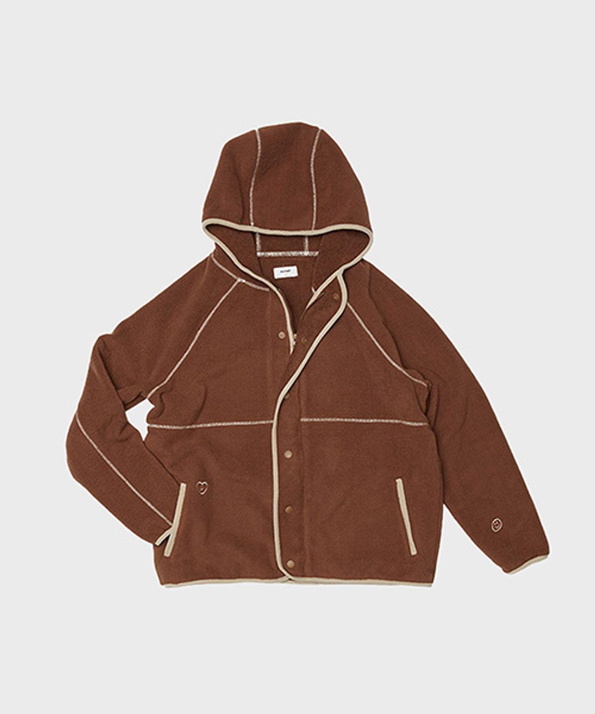 오울(OOOWL) FLEECE HOOD JAKET LOVE BROWN