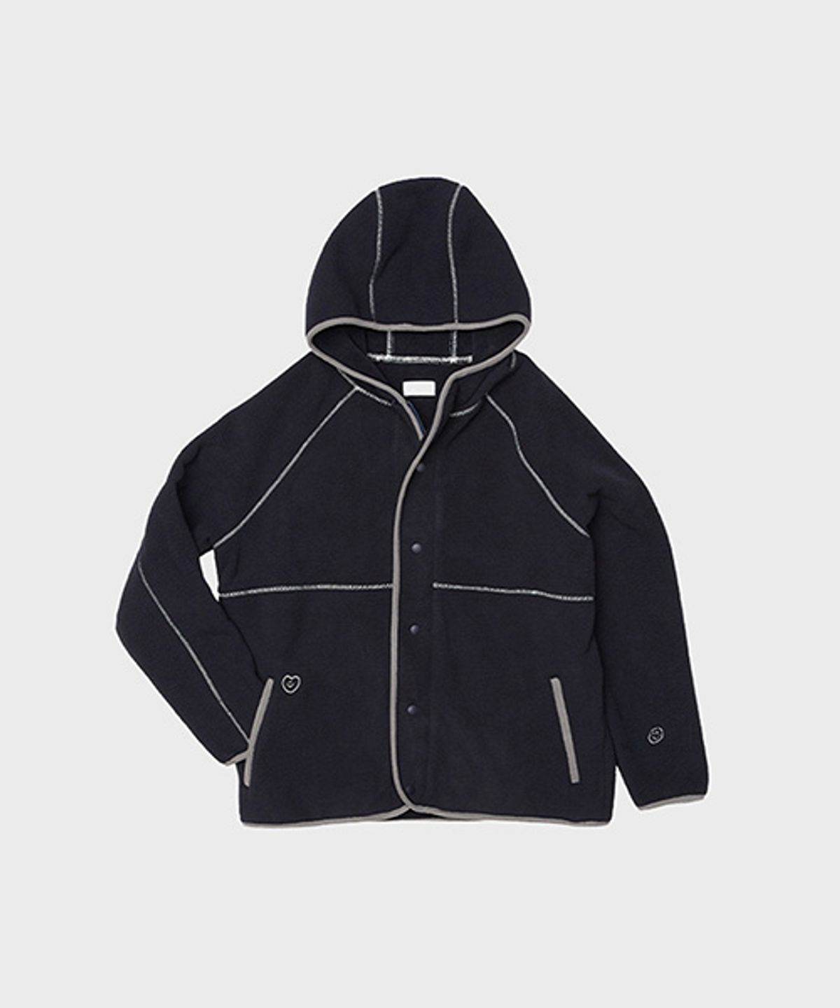 오울(OOOWL) FLEECE HOOD JAKET LOVE NAVY
