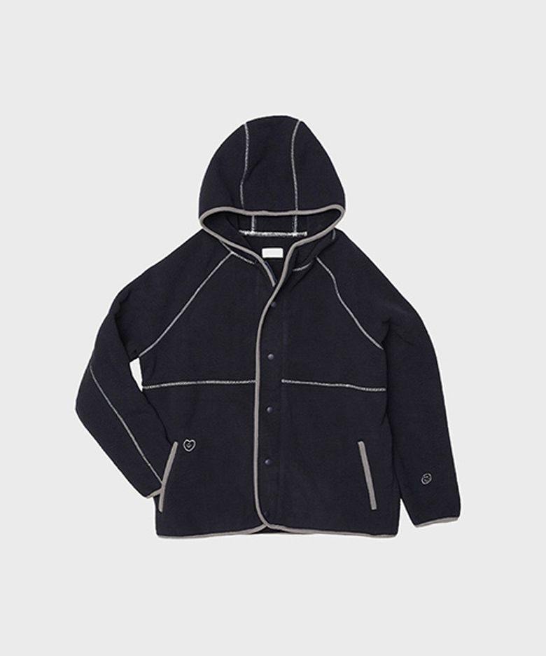 FLEECE HOOD JAKET LOVE NAVY
