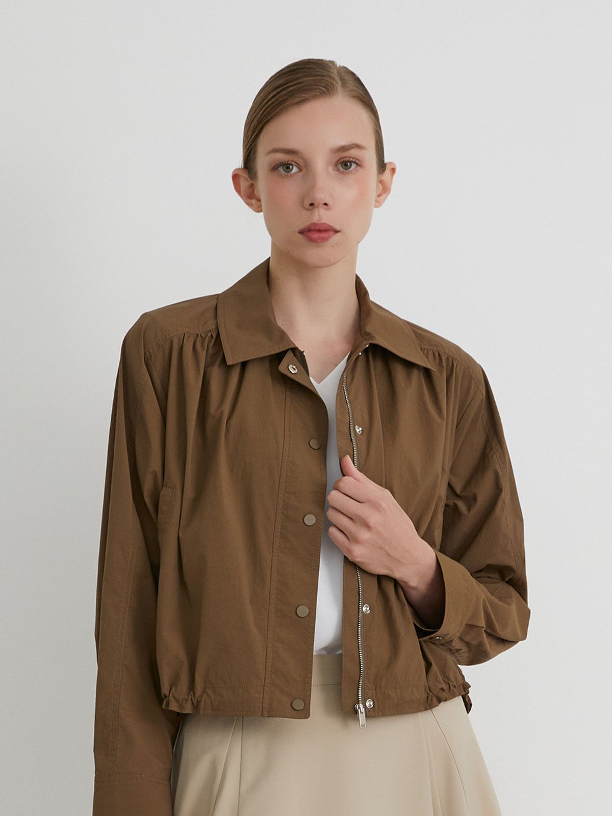 브이엔와이스튜디오(VNYSTUDIO) Drawstring unbalance hem jacket_YA9LSNC