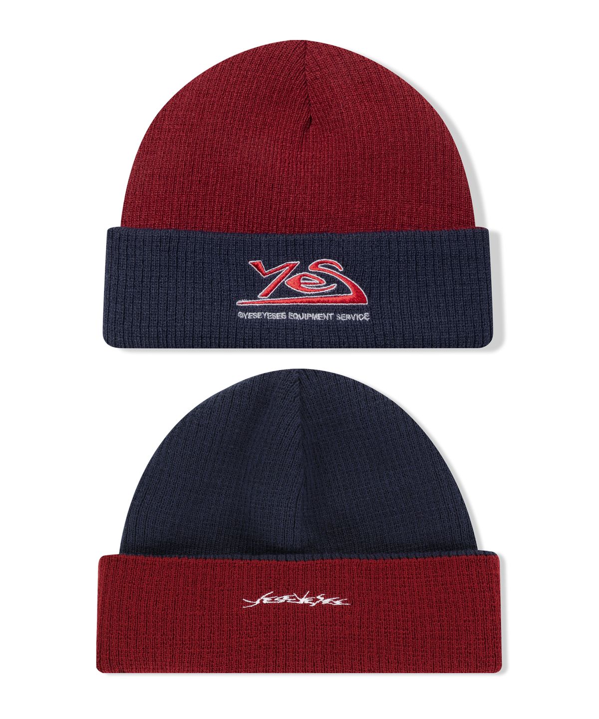 예스아이씨(YESEYESEE) Y.E.S Reversible Beanie Red/Navy