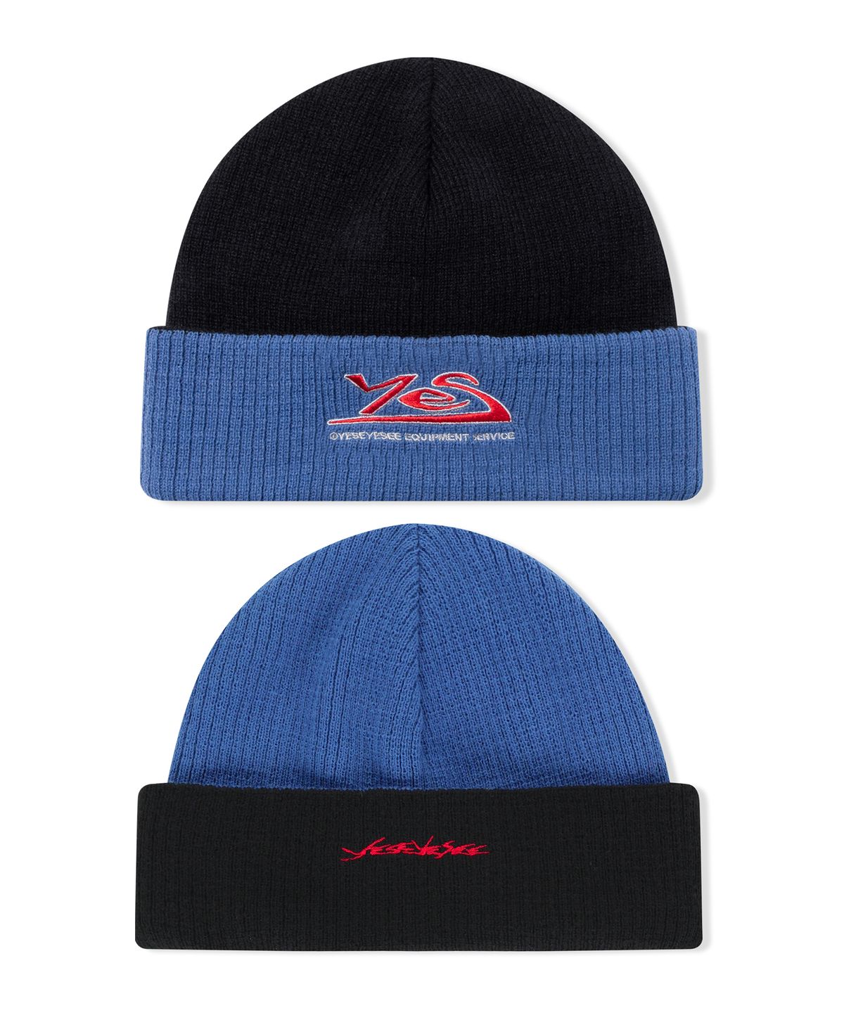 예스아이씨(YESEYESEE) Y.E.S Reversible Beanie Blue/Black