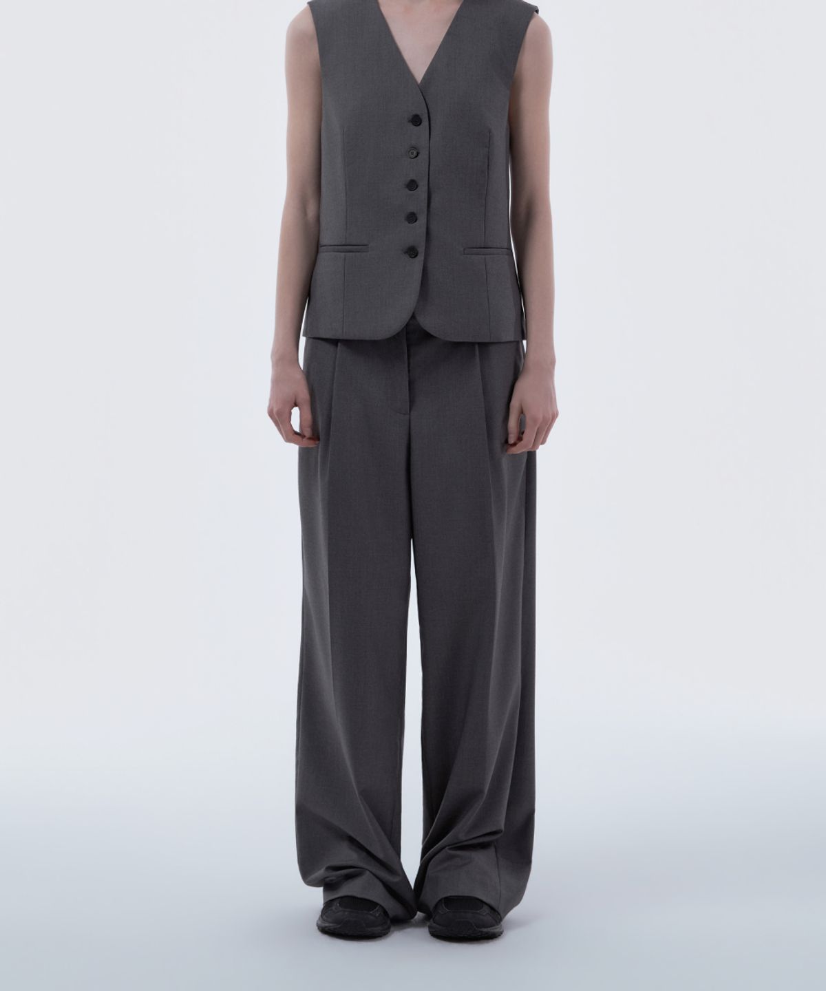 마우솔레움(MAU SOLEUM) Lydia Suit Wide Pants - Grey
