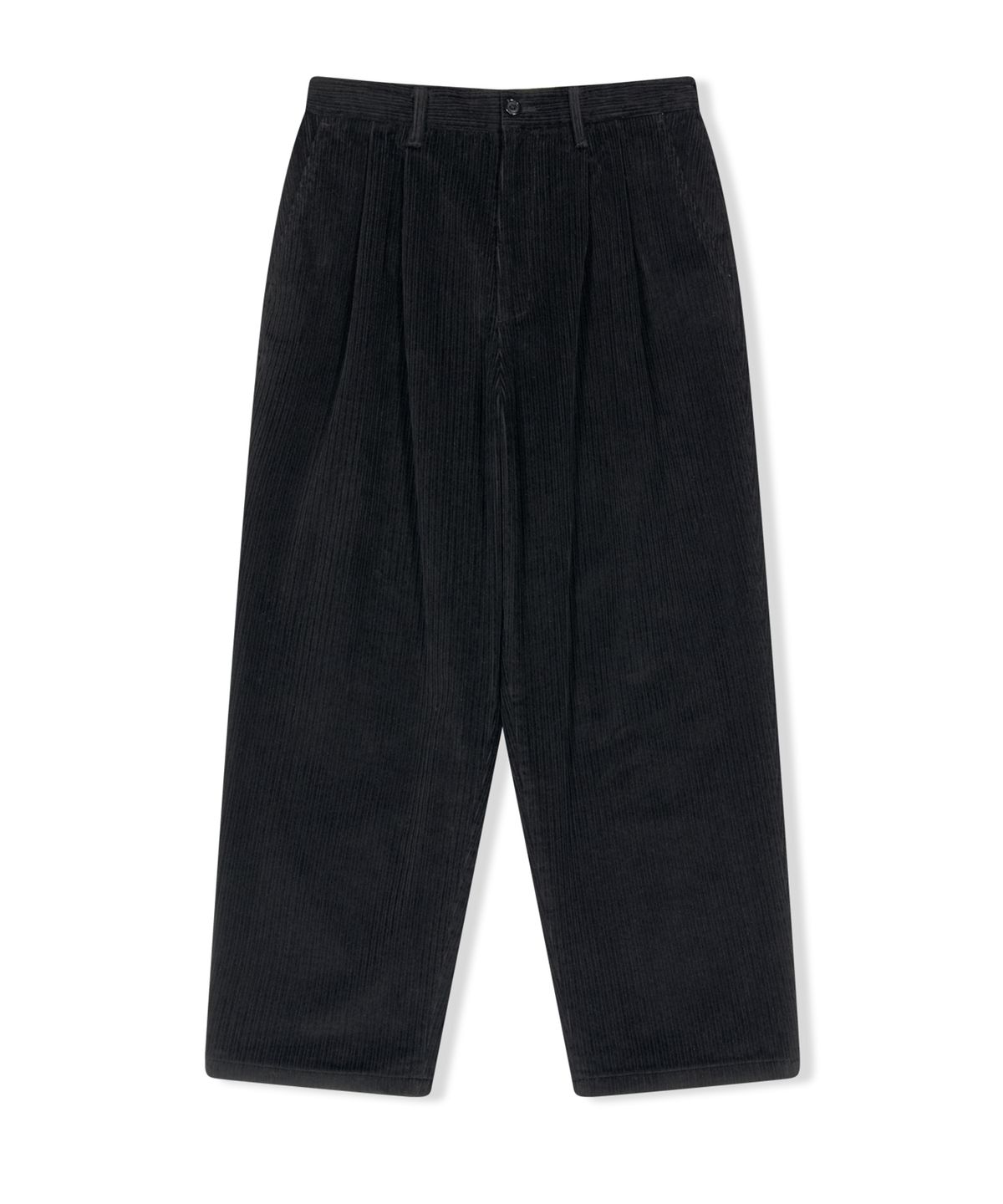 예스아이씨(YESEYESEE) Cord Tucked Pants Black