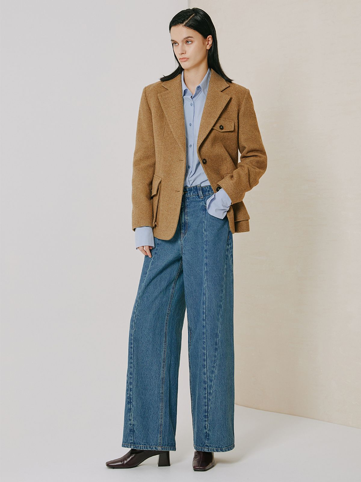 브이엔와이스튜디오(VNYSTUDIO) Washed Wide denim pants_YZBDPN2