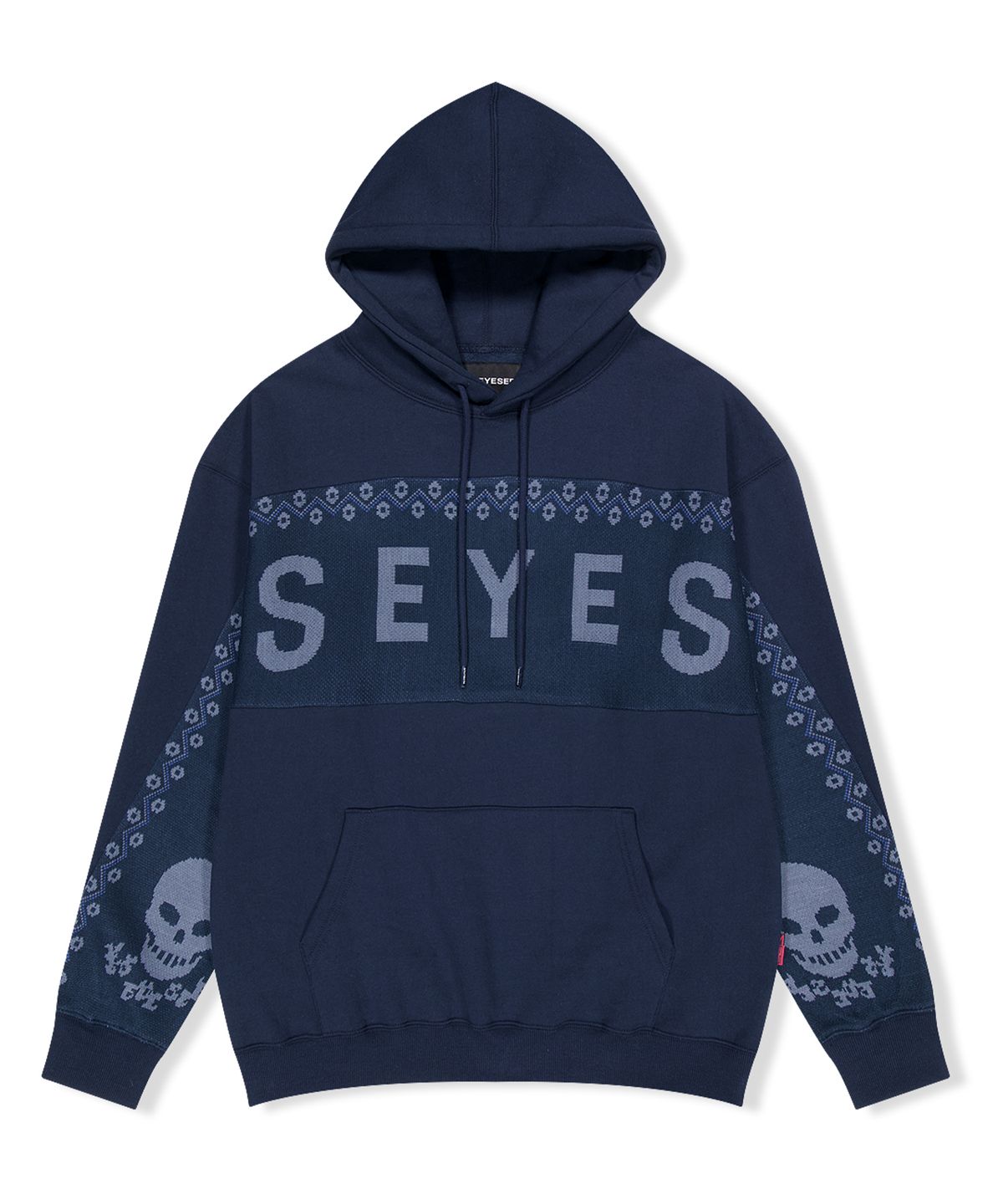 예스아이씨(YESEYESEE) Y.E.S Jacquard Skull Hoodie Navy
