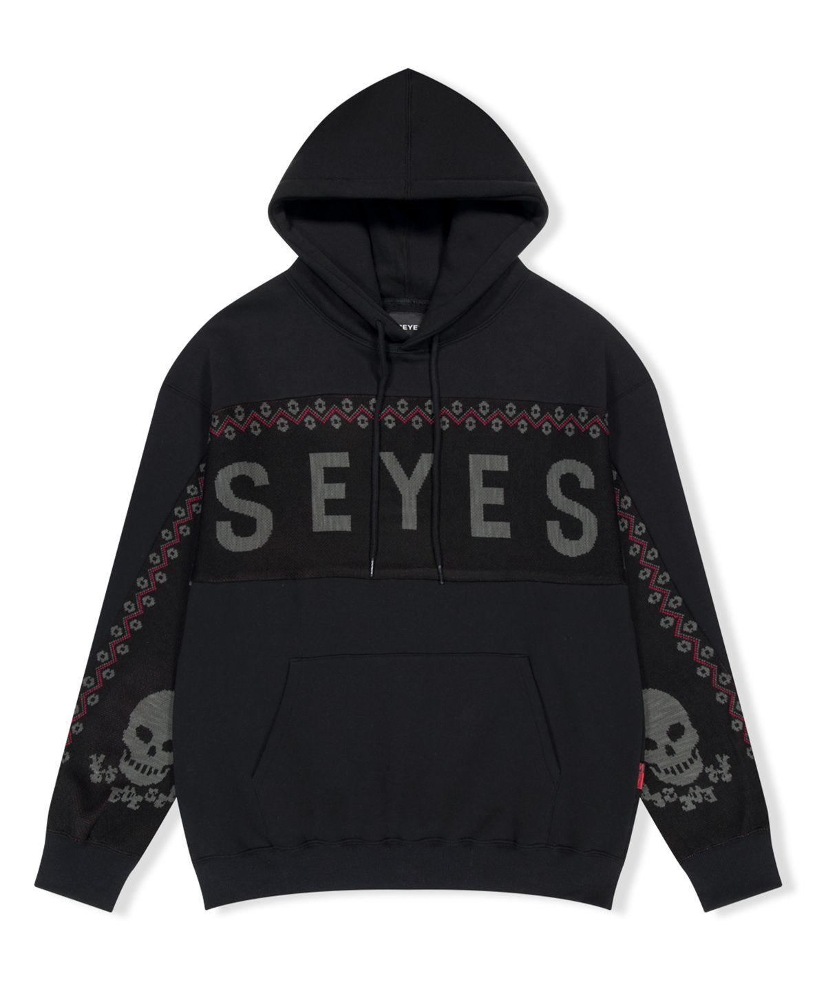 예스아이씨(YESEYESEE) Y.E.S Jacquard Skull Hoodie Black