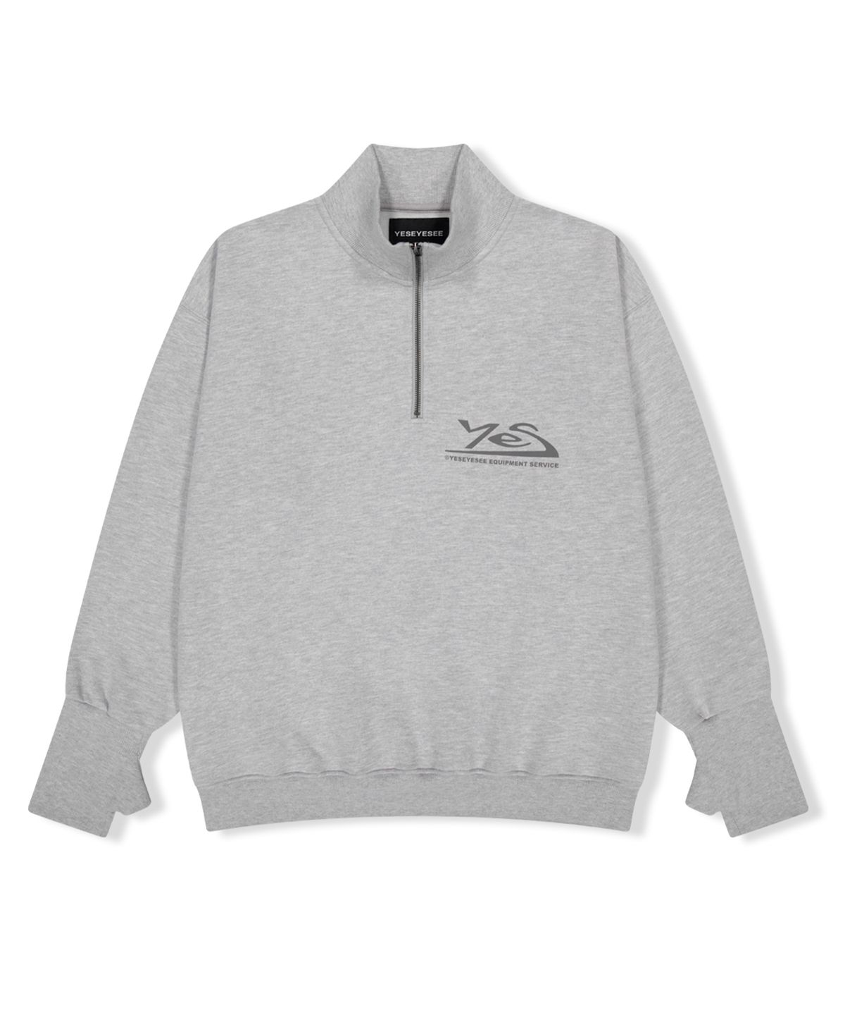 예스아이씨(YESEYESEE) Y.E.S Thumb Hole Half Zip Grey