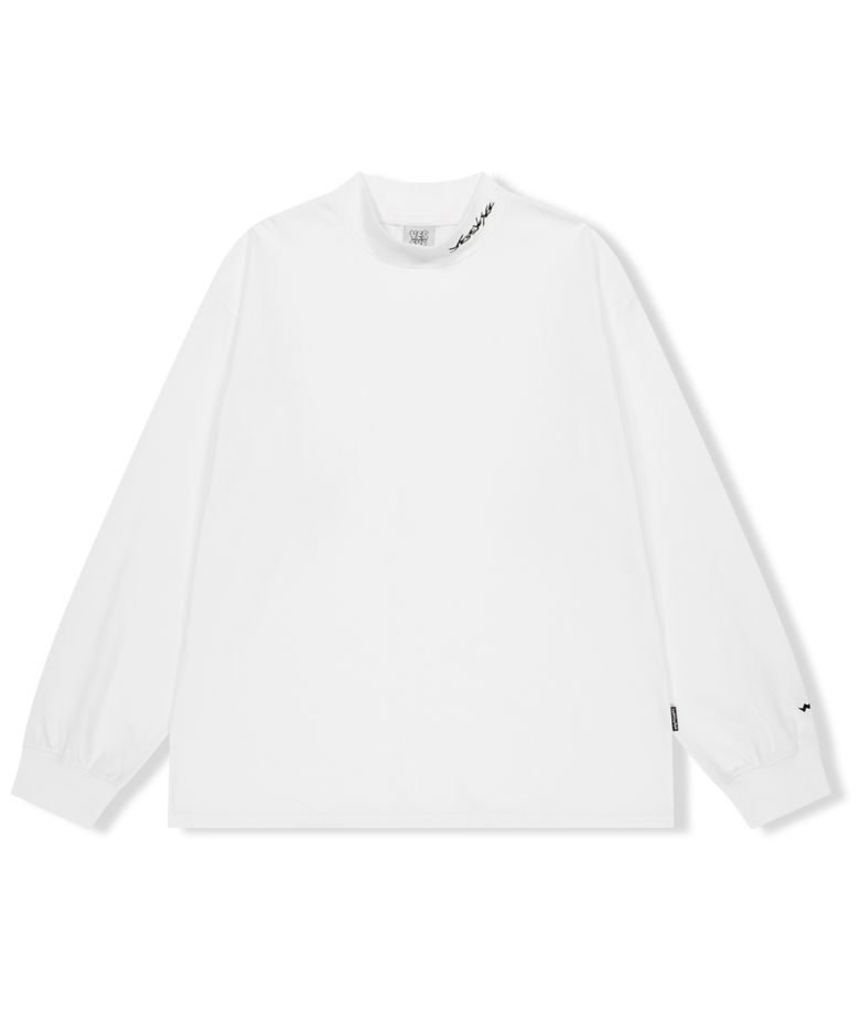 Y.E.S Mock Neck L/S White