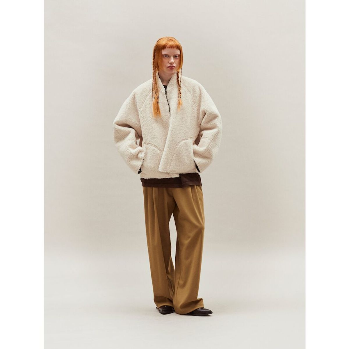 샌드 사운드(SAND SOUND) Suiting Fabric Banding Pants  Yellowish Brown
