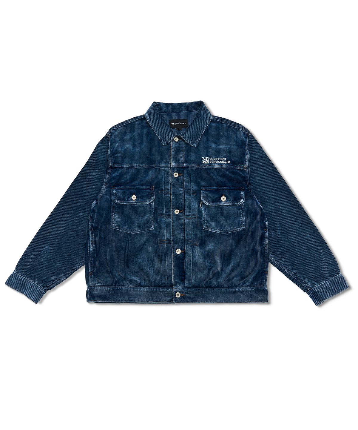 예스아이씨(YESEYESEE) Dyed Corduroy Trucker Jacket Indigo