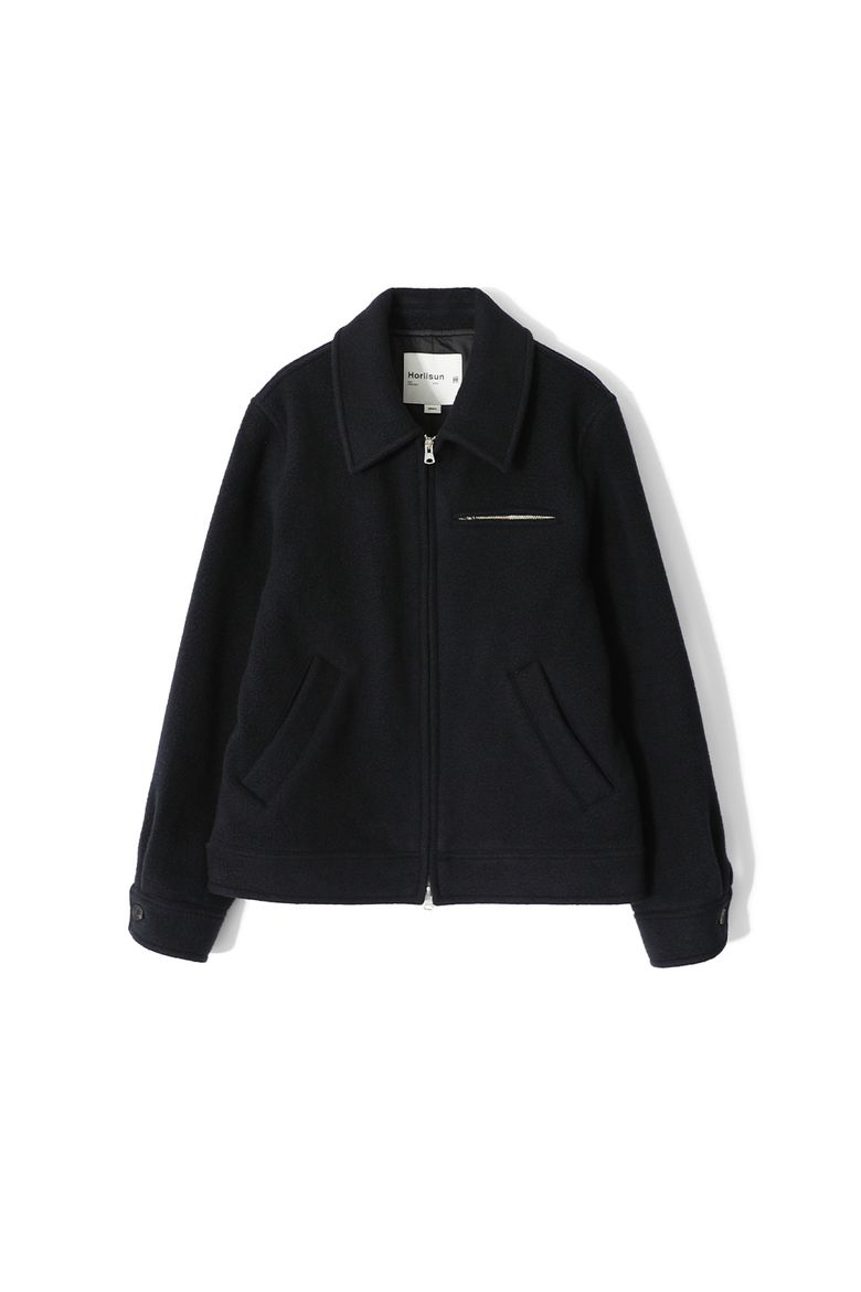 Maple Wool Boucle Detroit Jacket Navy