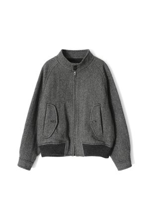 Visitor Wool Twill Harrington Jacket Melange Charcoal