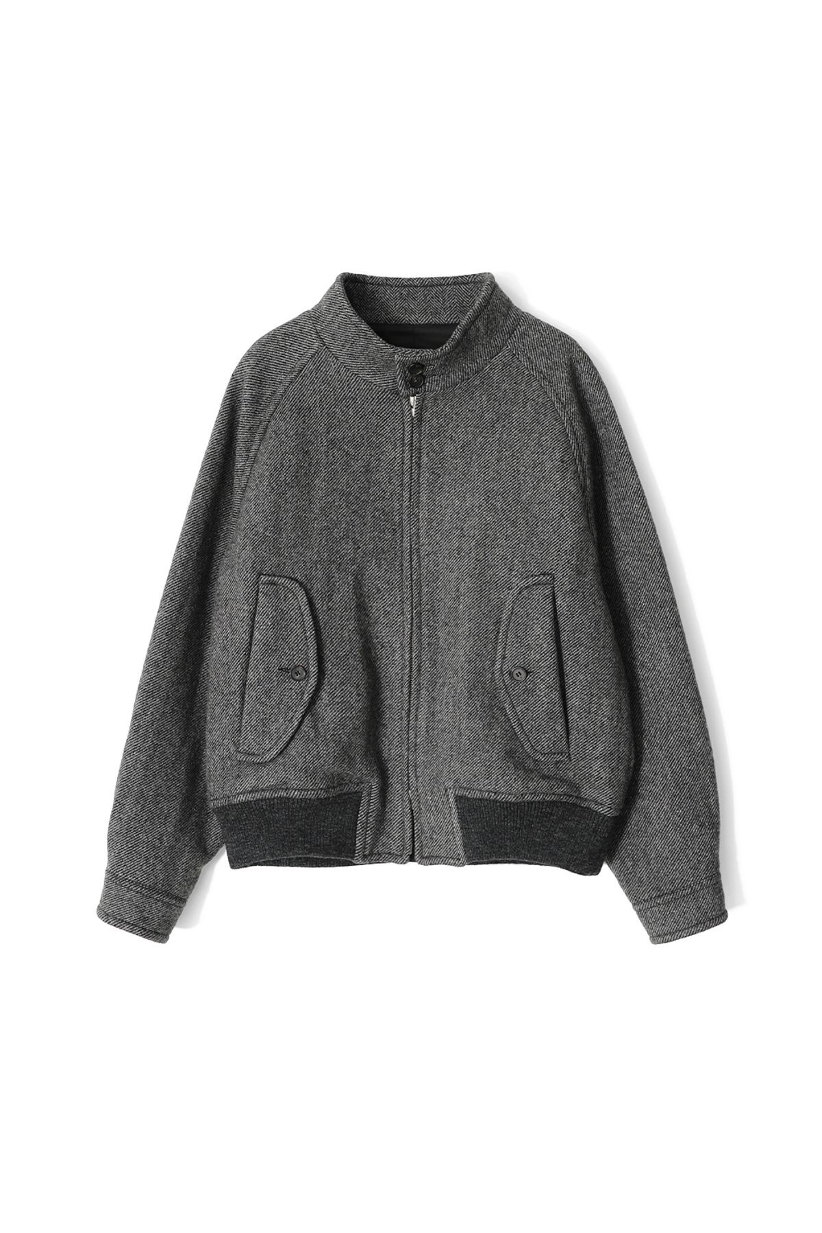 홀리선(HORLISUN) Visitor Wool Twill Harrington Jacket Melange Charcoal