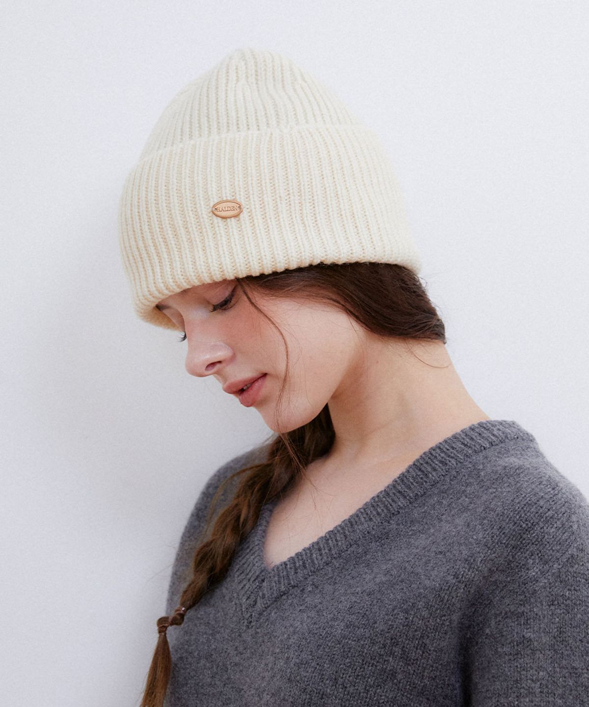 할렌(HALDEN) wool 100 knit beanie (C054_ivory)