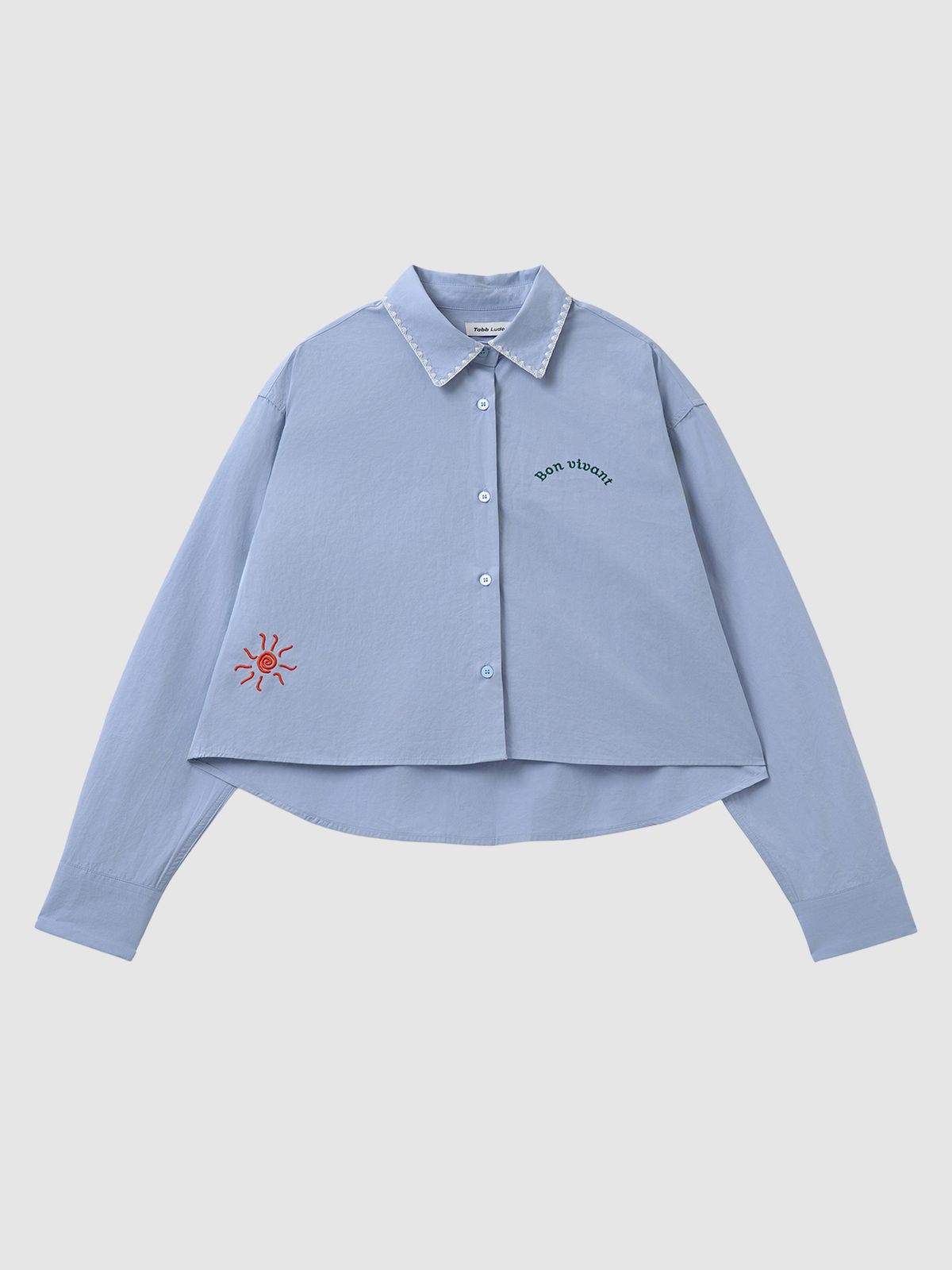 탭루덴스(TABBLUDENS) Ludens 우먼즈 크롭 포플린 셔츠_Light Blue