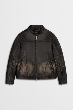 [CORE] 데미지 레더 자켓_블랙 HH14301102