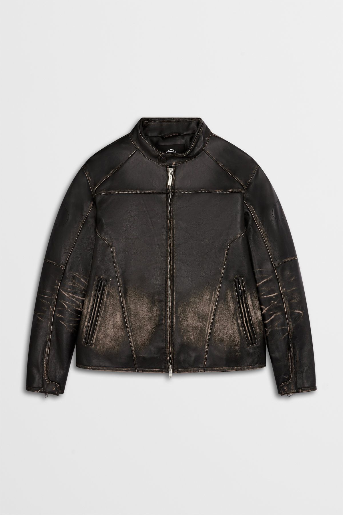 할리데이비슨 컬렉션스®(HARLEY-DAVIDSON COLLECTIONS®) [CORE] 데미지 레더 자켓_블랙 HH14301102