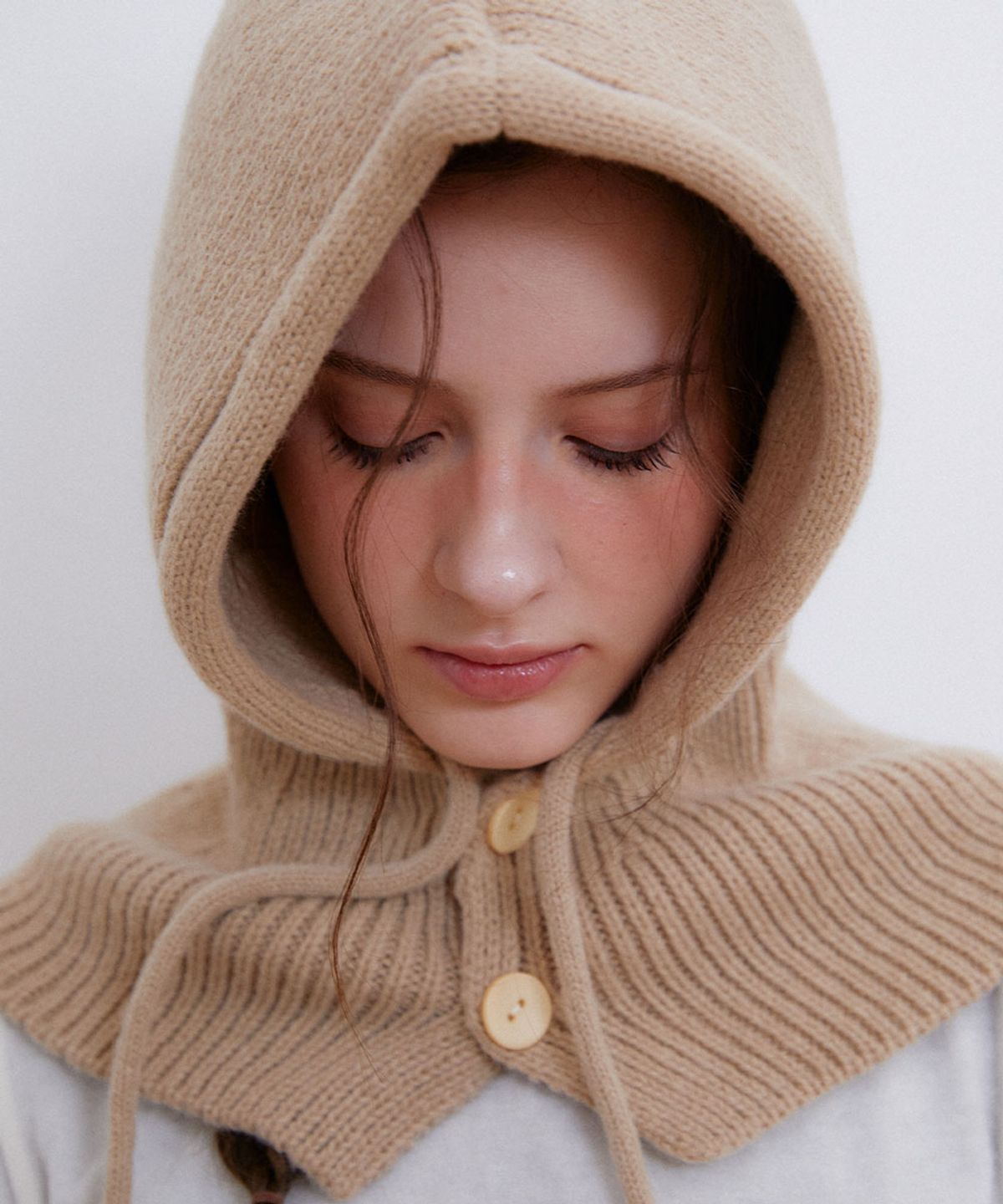 할렌(HALDEN) two button string balaclava (C056_beige)
