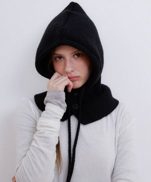 two button string balaclava (C056_black)