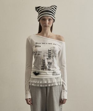 White lover one shoulder long sleeve
