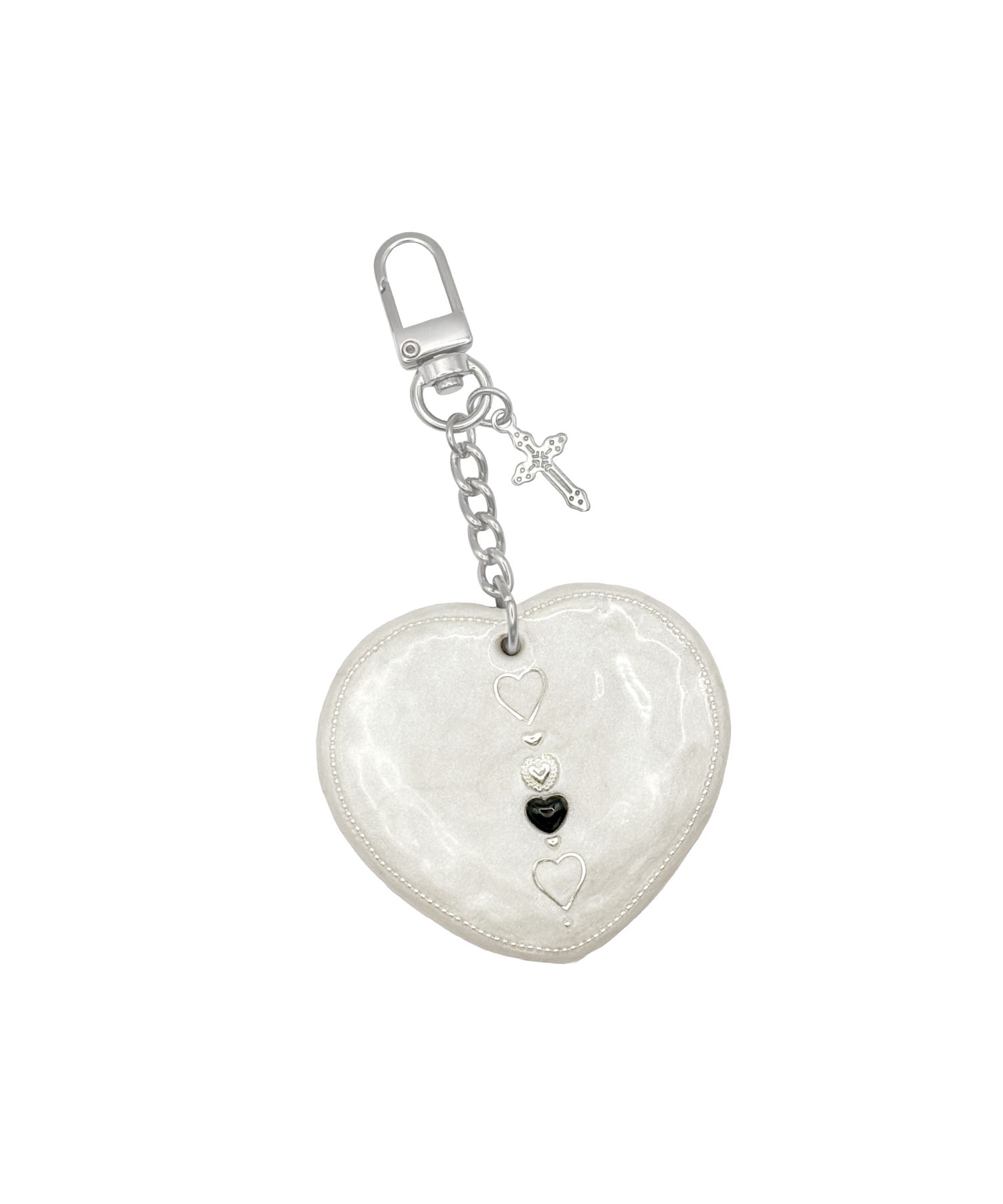 ★人気★【Nff】heart row mirror key ring [送料・関税込] MUSINSA | NFF heart row mirror keyring-white
