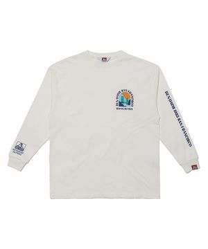 오리지널 아치 프린트 롱슬리브 티셔츠 오프화이트