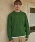 펀칭 라운드넥 오버핏 니트 그린