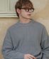 펀칭 라운드넥 오버핏 니트 그레이
