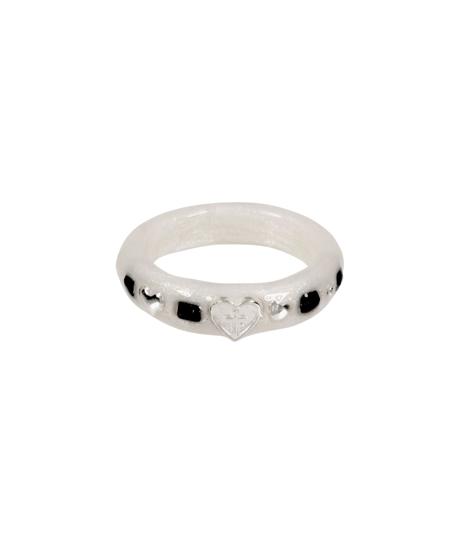 [韓国人気ジュエリー] nff Heart Surrounding Ring White MUSINSA公式 | NFF heart term ring-white