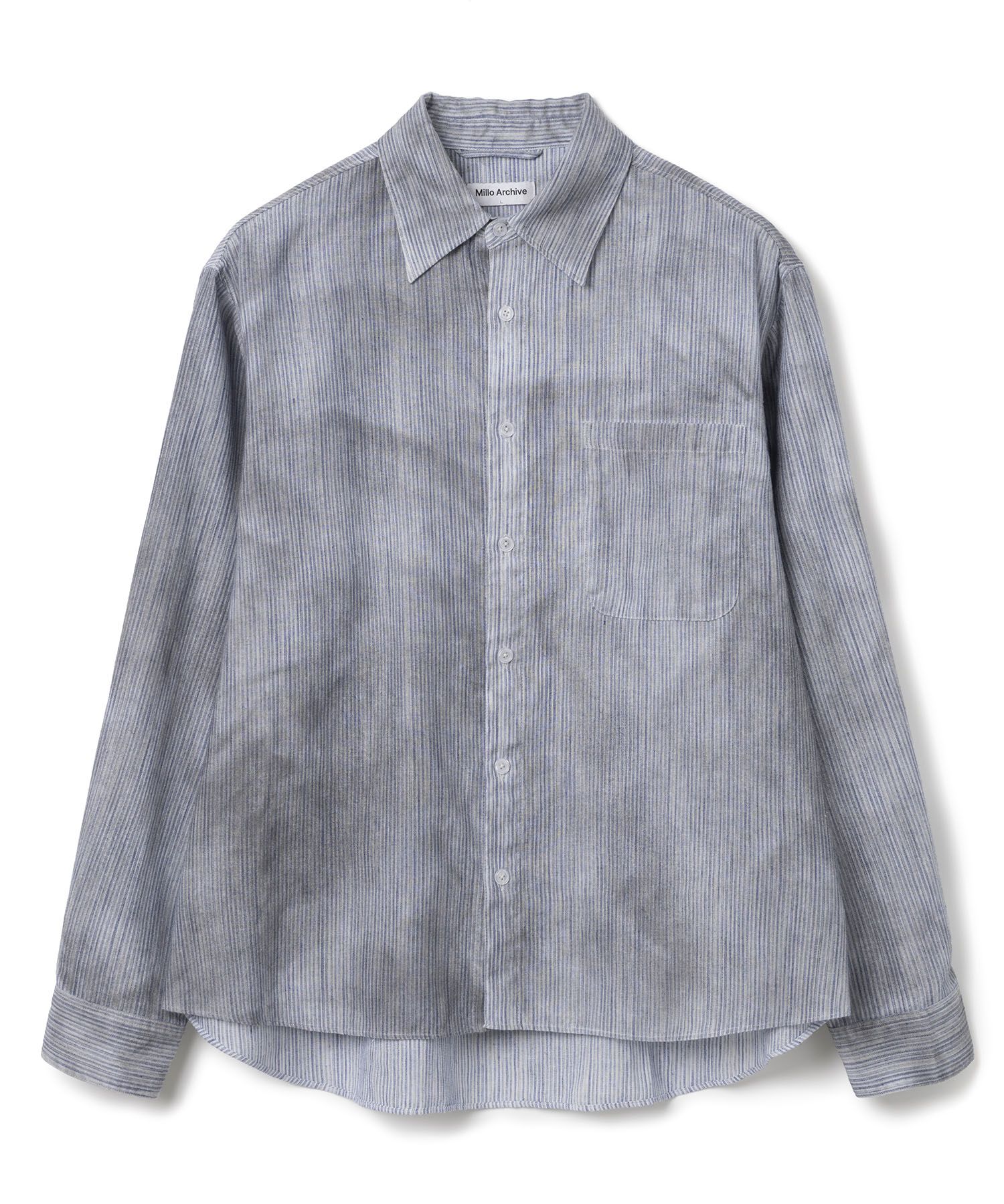 MILLO ARCHIVE☆WayVテン着用Overdying Stripe Shirts(2color) MUSINSA | MILLO ARCHIVE Overdying Stripe Shirts [Grunge Blue]