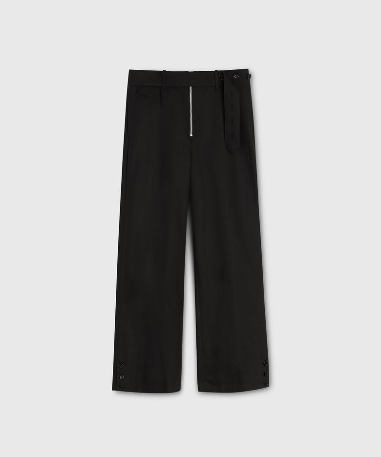 CARMEN BUTTON BELTED MOTO PANTS BLACK