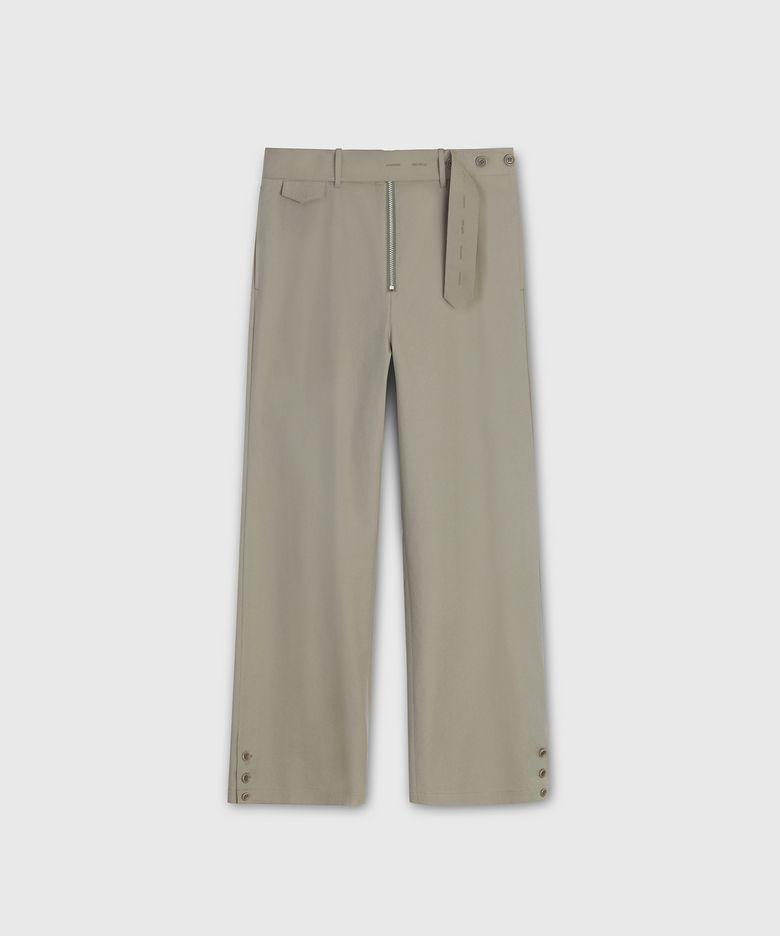 CARMEN BUTTON BELTED MOTO PANTS SAGE GREY