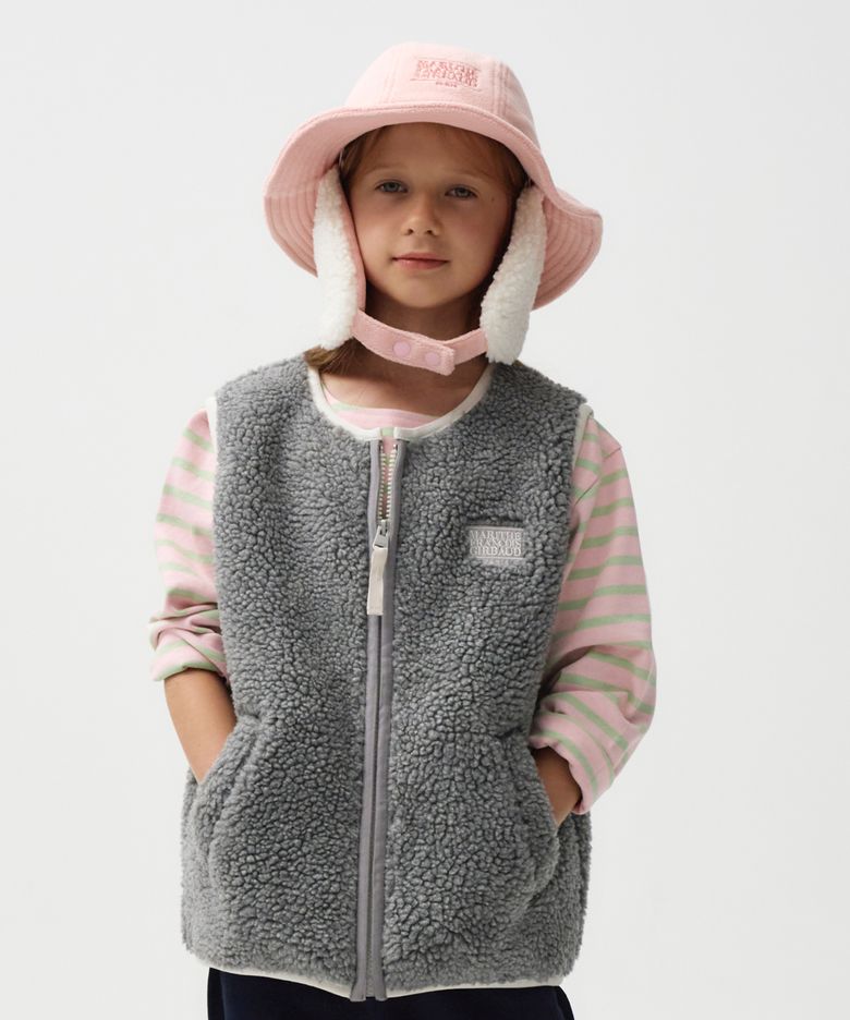 ENFANT CLASSIC LOGO FLEECE VEST gray
