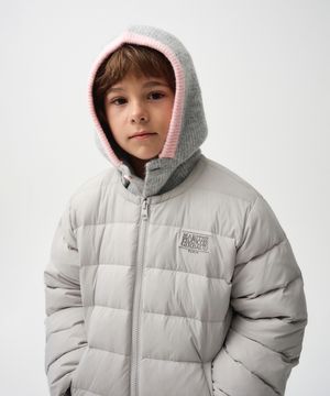 ENFANT COLLARLESS LIGHTWEIGHT DUCK DOWN JACKET light gray