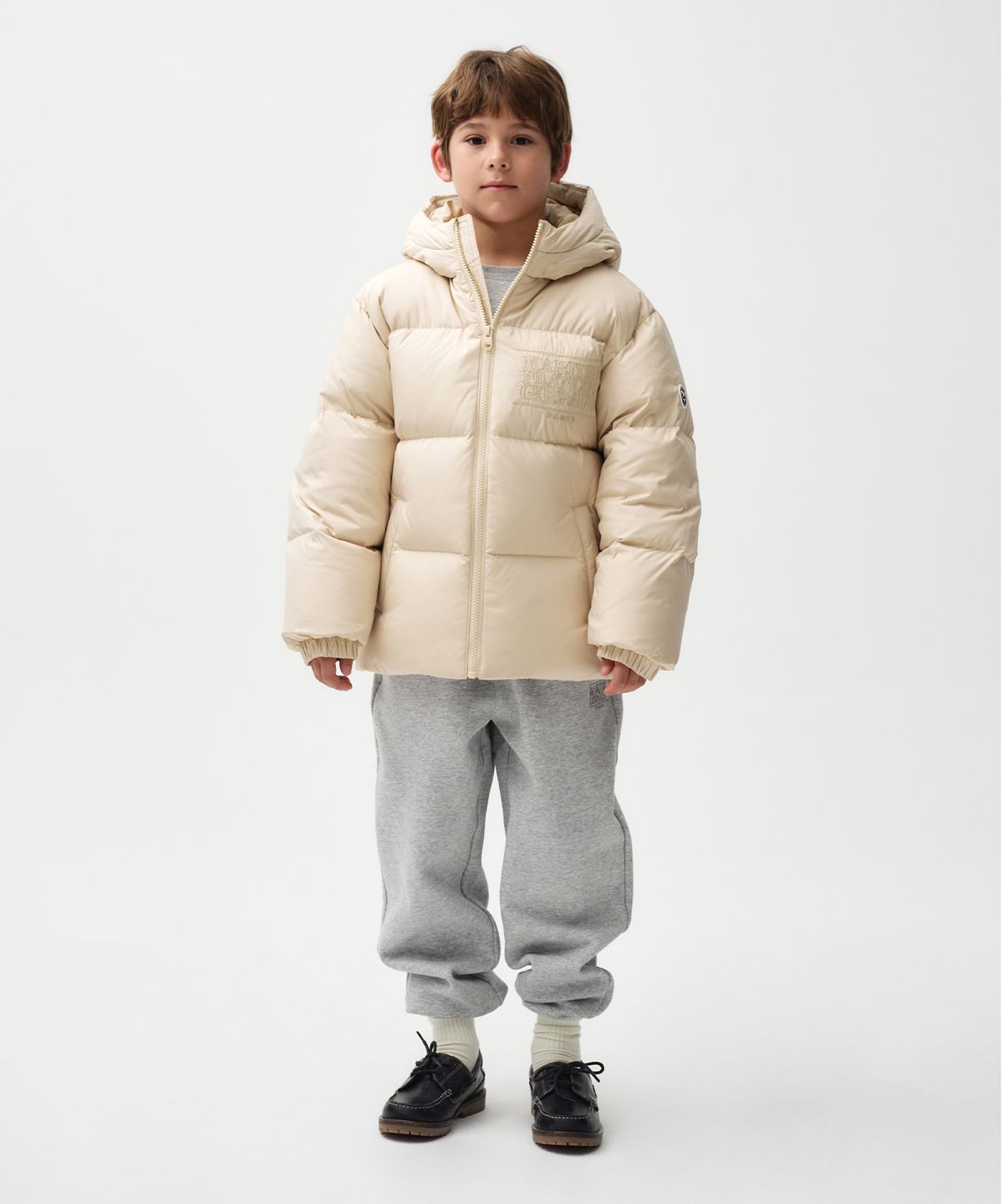 마리떼 키즈(MARITHÉ KIDS) ENFANT CLASSIC LOGO SWEAT PANTS (BRUSHED) melange gray